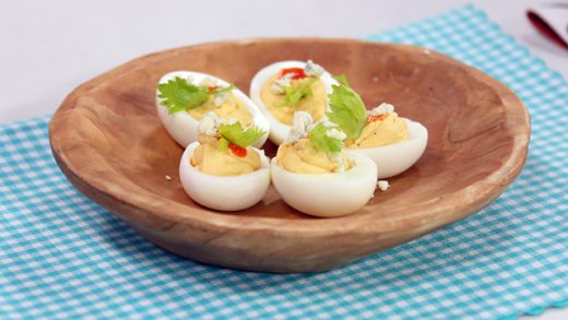 Hot wing deviled eggs