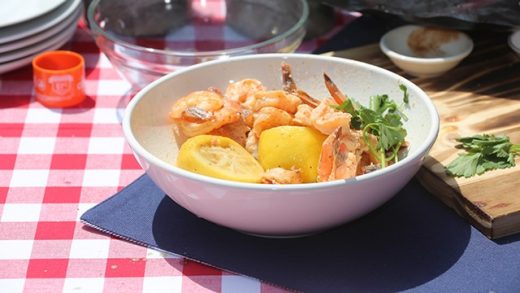 Cajun shrimp "boil"