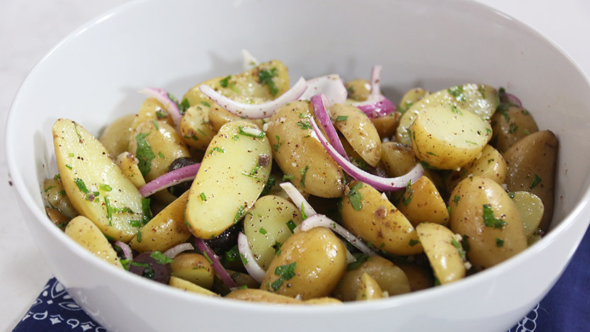 Fingerling potato salad with black olives