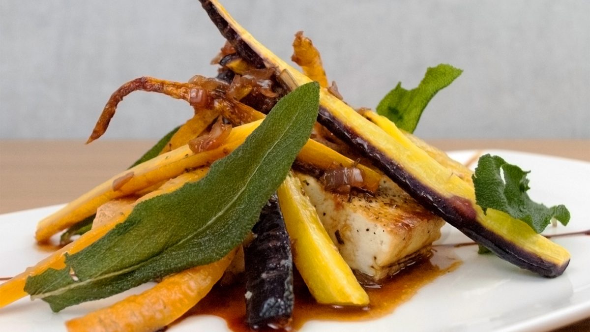 Heirloom carrots with rosemary balsamic demi glace
