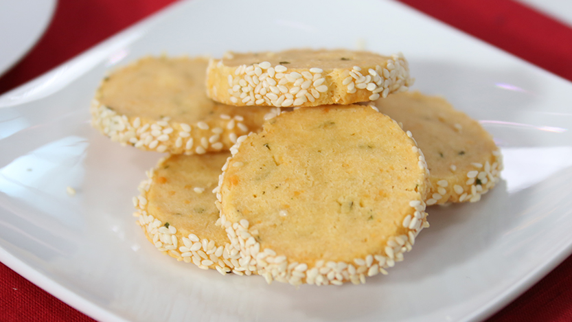 Cheddar and chive shortbread