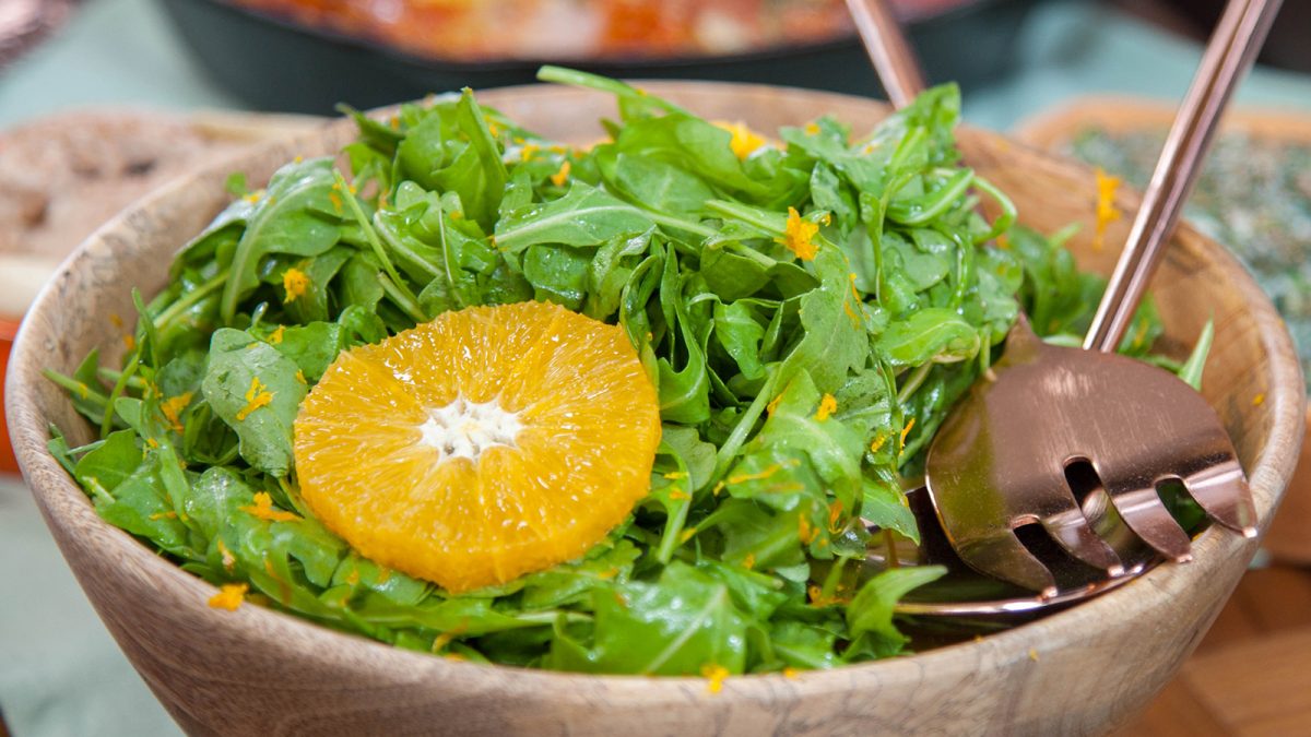 Arugula salad with orange vinaigrette