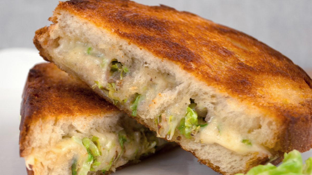 Brussels sprout and havarti grilled cheese