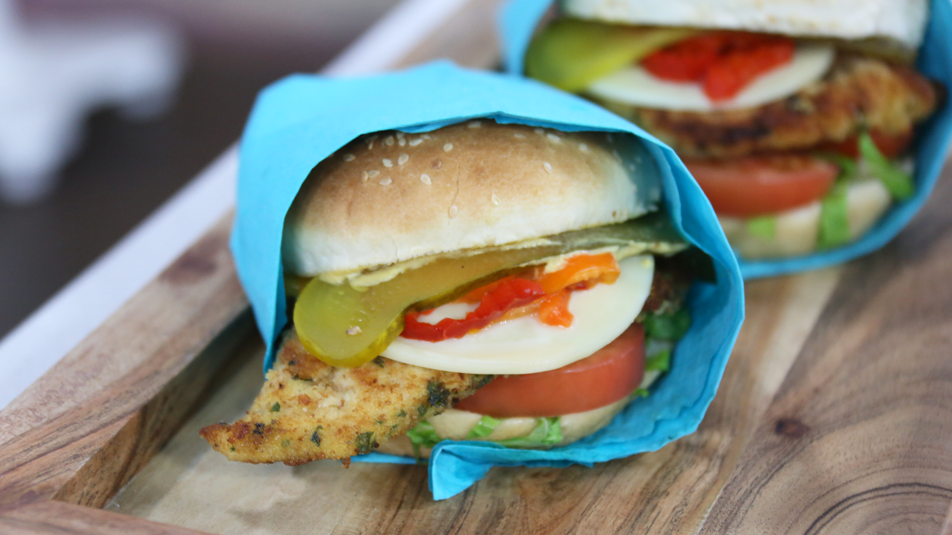 Lemon and provolone chicken cutlet sandwiches