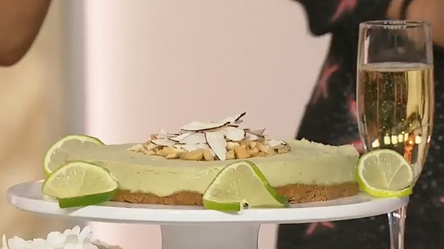 Lime avocado and cashew vegan cheesecake