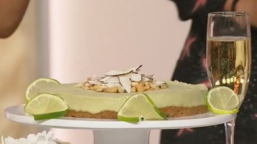 Lime avocado and cashew vegan cheesecake