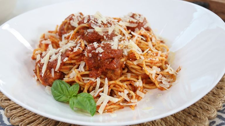 Classic Italian spaghetti and meatballs