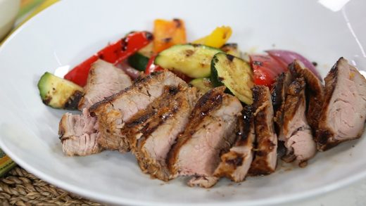 Grilled apricot pork loin