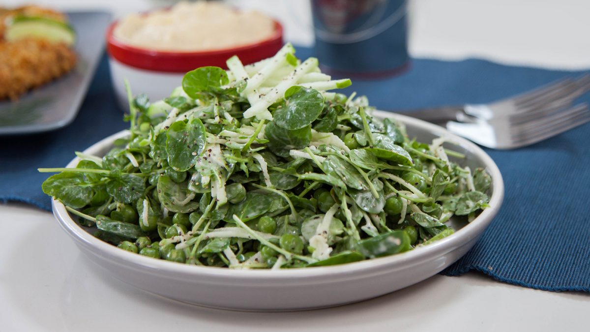 Fresh green pea salad