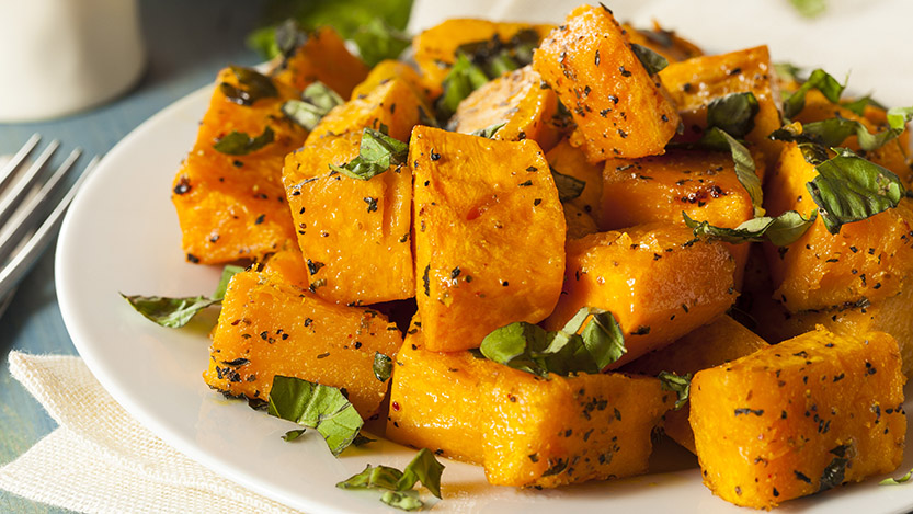 Roasted butternut squash and black bean salad
