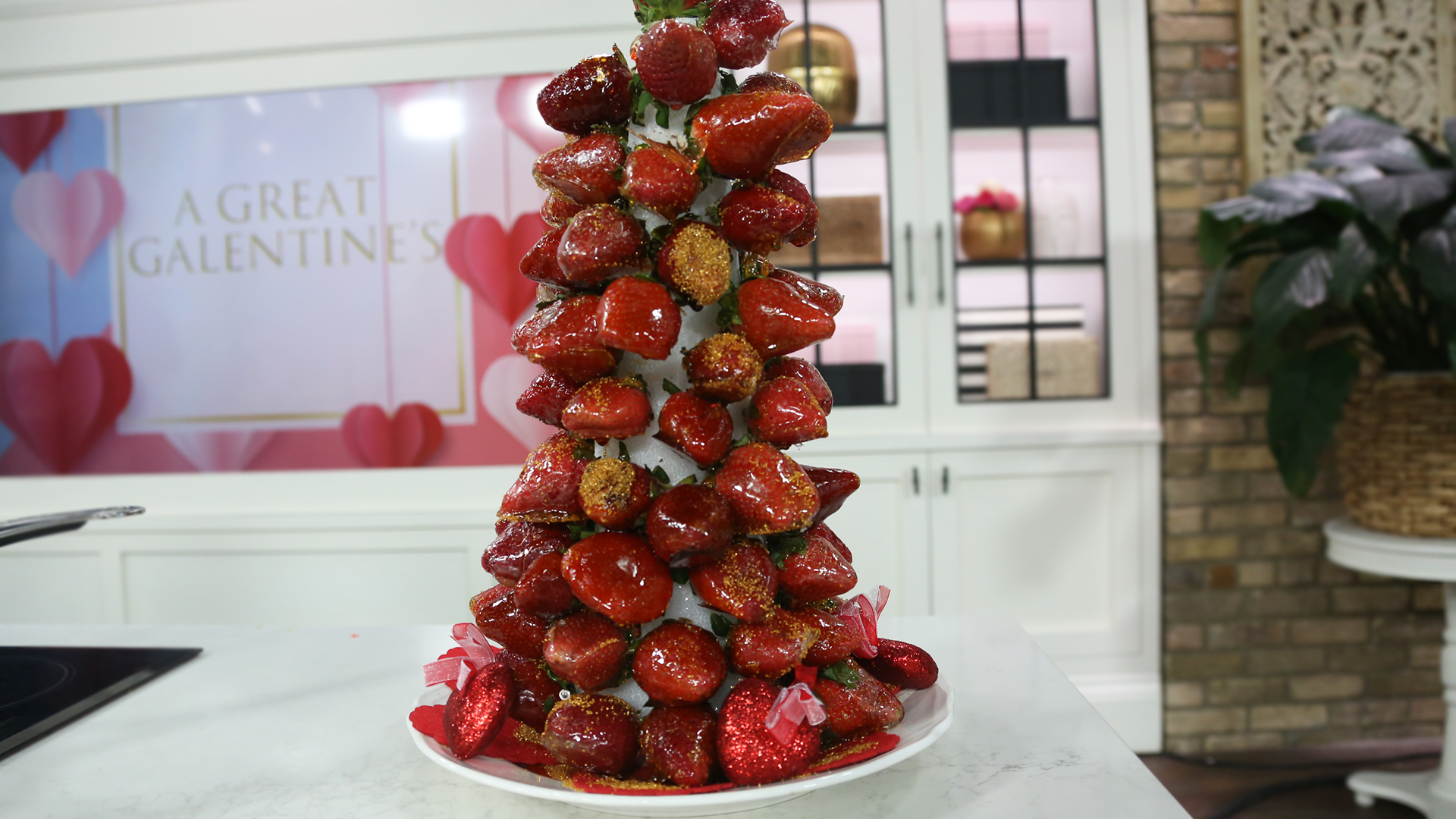 Candied strawberry tower