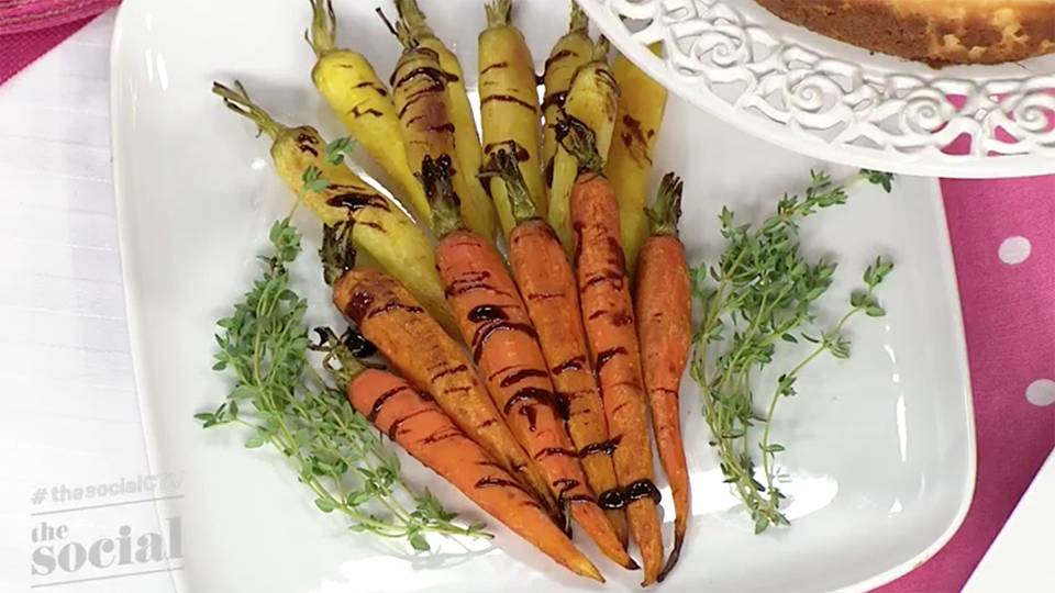 Chocolate balsamic carrots