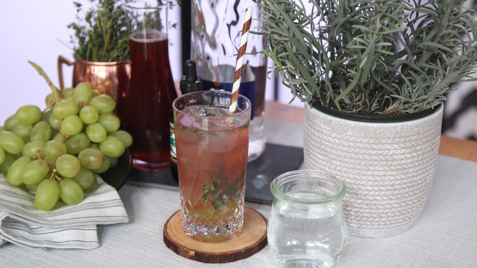 Thyme and lavender vodka cocktail