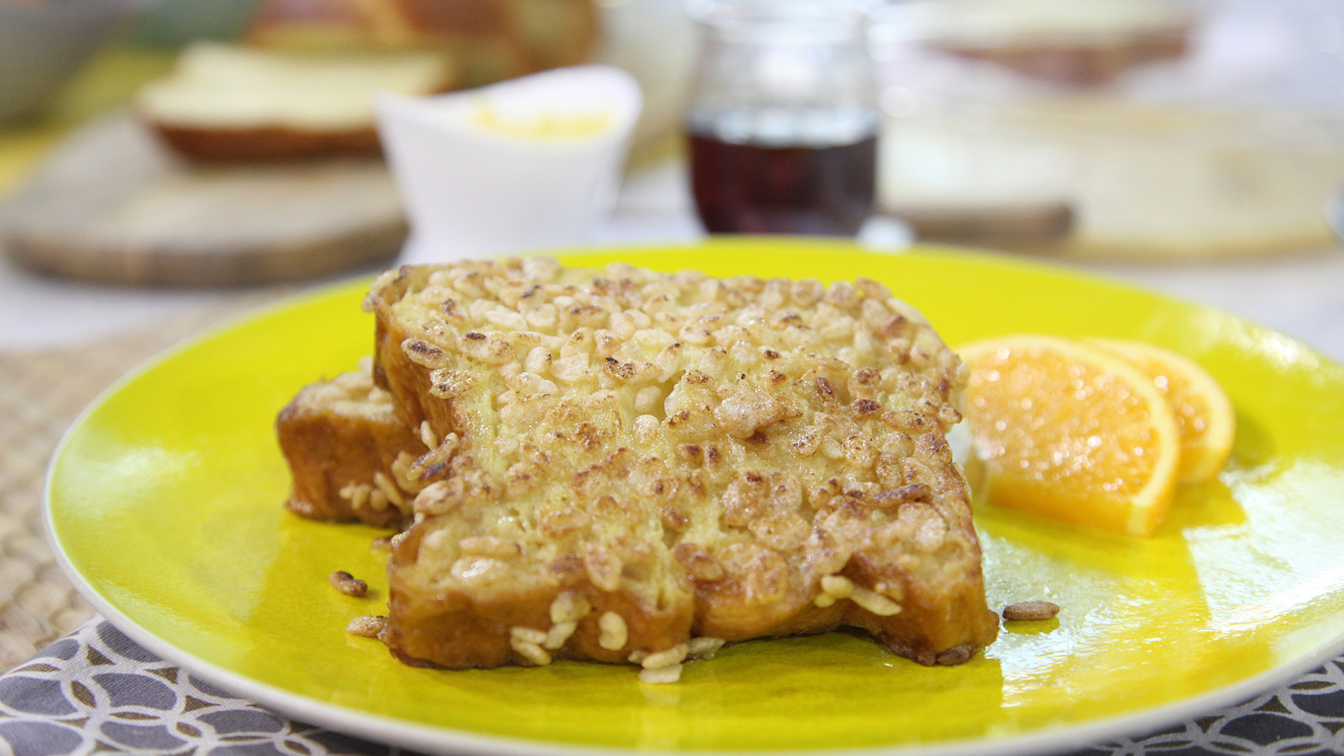 Crispy French toast with maple orange butter