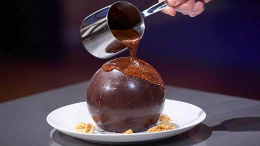 Chocolate sphere dessert