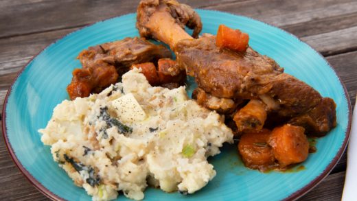 Stout and cider-braised lamb shanks