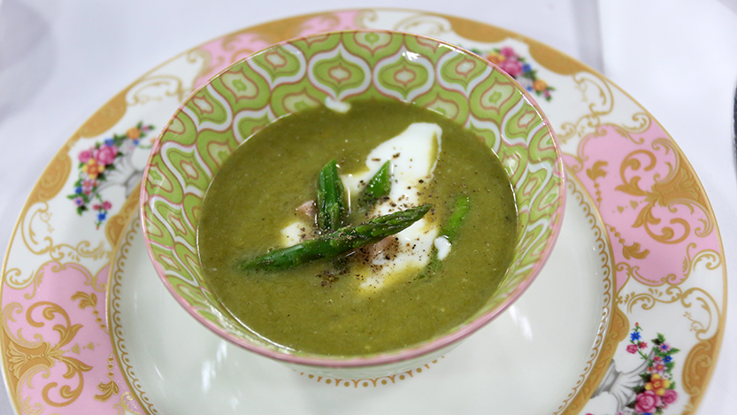 Asparagus and ham soup