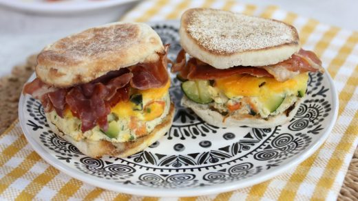 Vegetable frittata breakfast sandwich