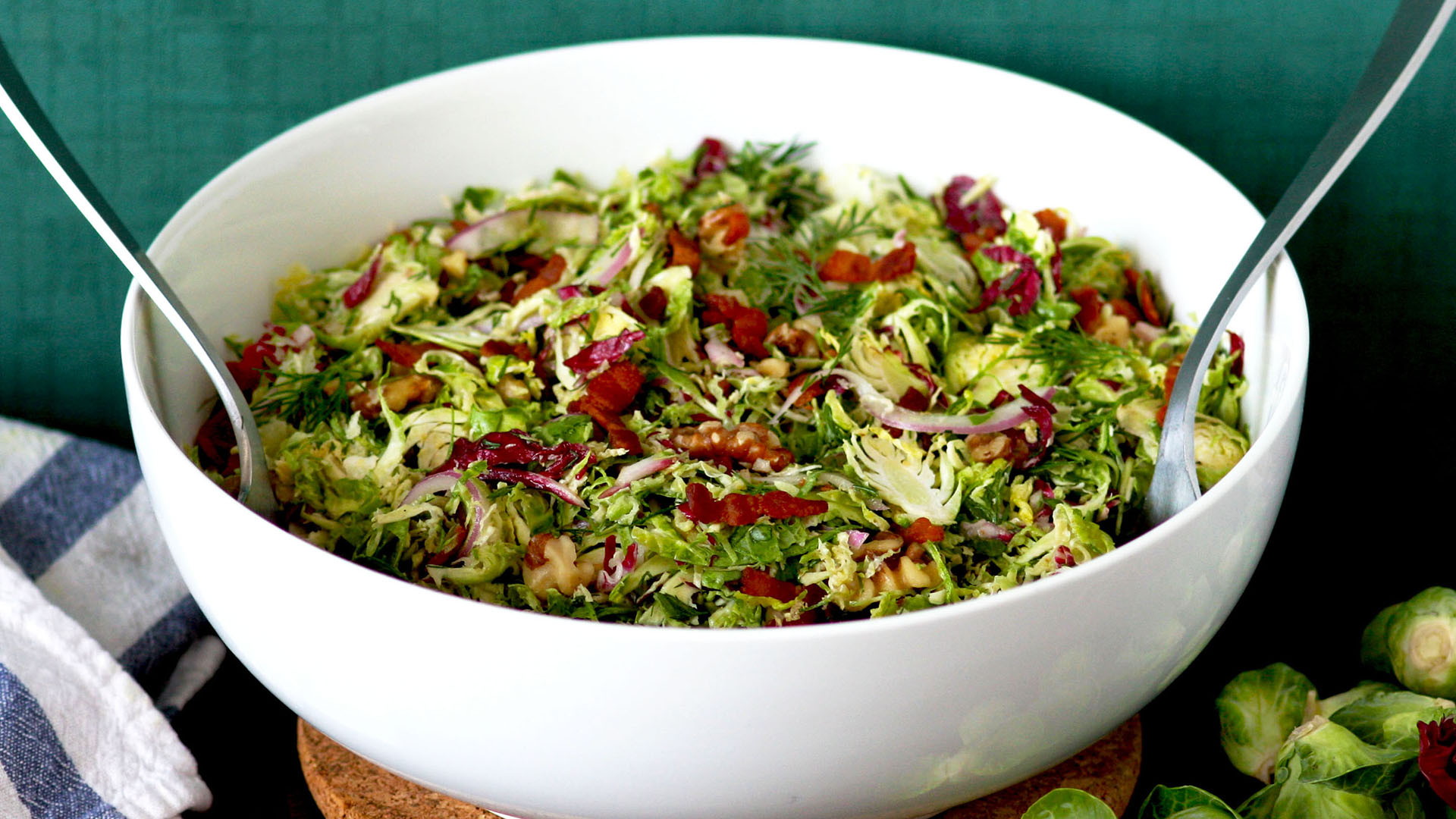 Brussels sprouts slaw with bacon vinaigrette