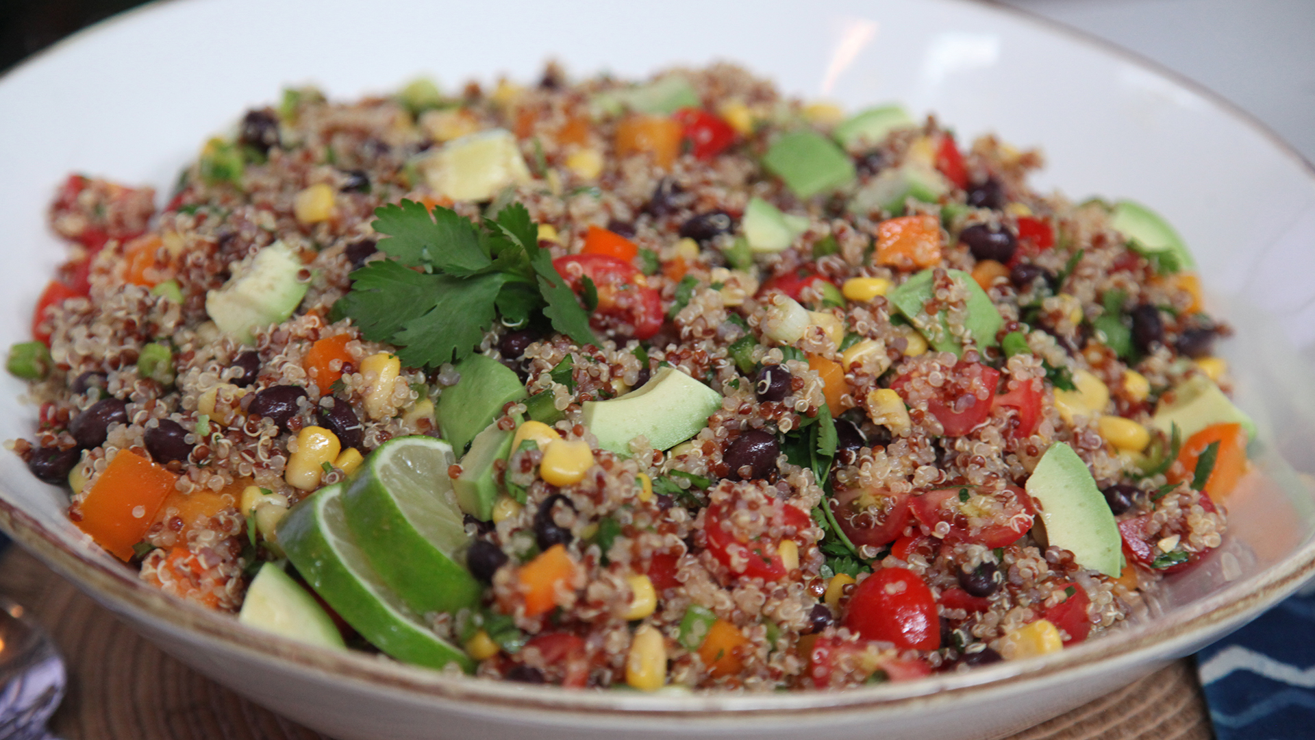 Tex-mex quinoa salad with chili-lime dressing