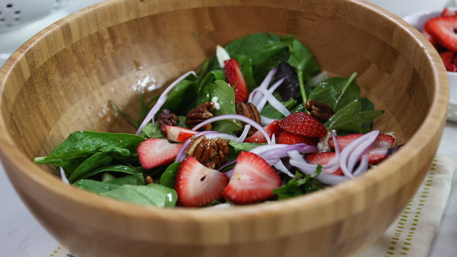 Spring strawberry, fennel salad with lemony chia dressing