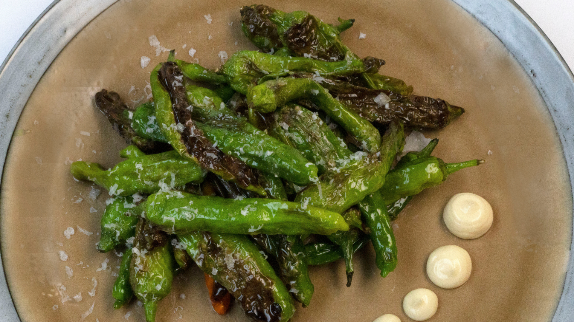 Shishito peppers with aioli