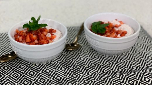 Easy coconut strawberry mousse
