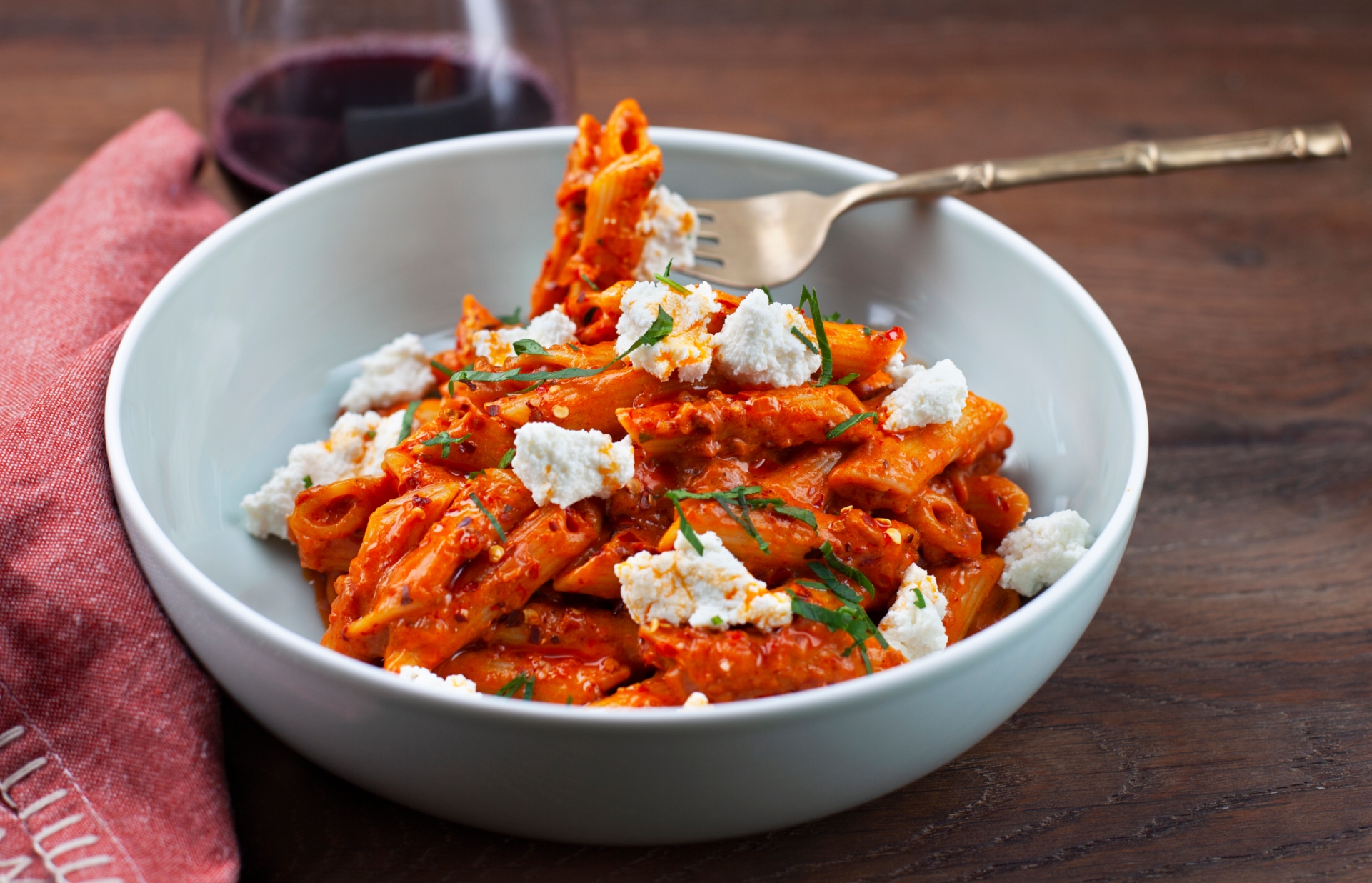 Spicy sausage and ricotta pasta