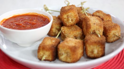 Fried cheese on a stick
