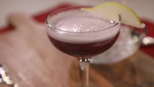 Cozy pear red wine cocktail