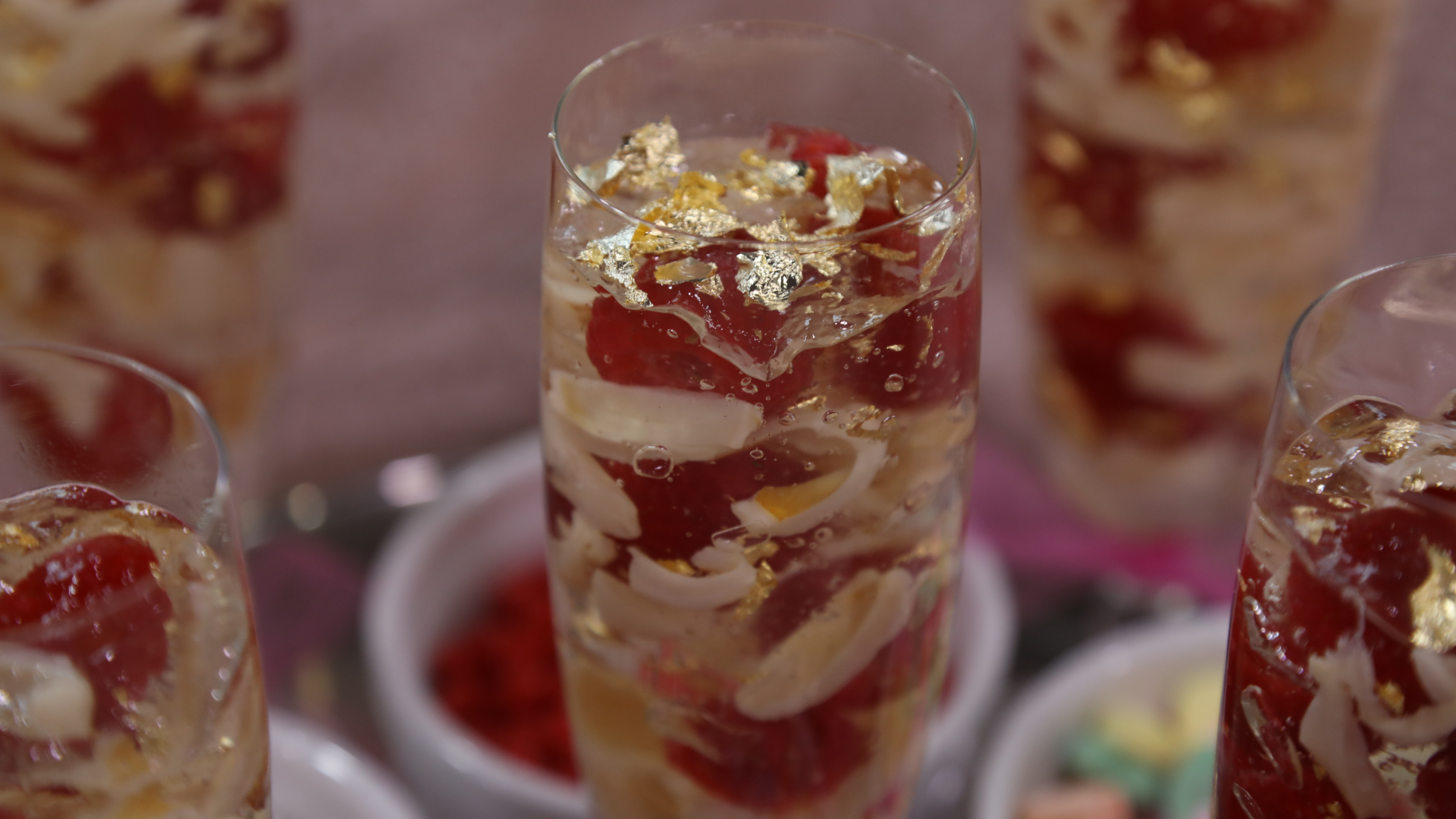 Lychee prosecco jelly