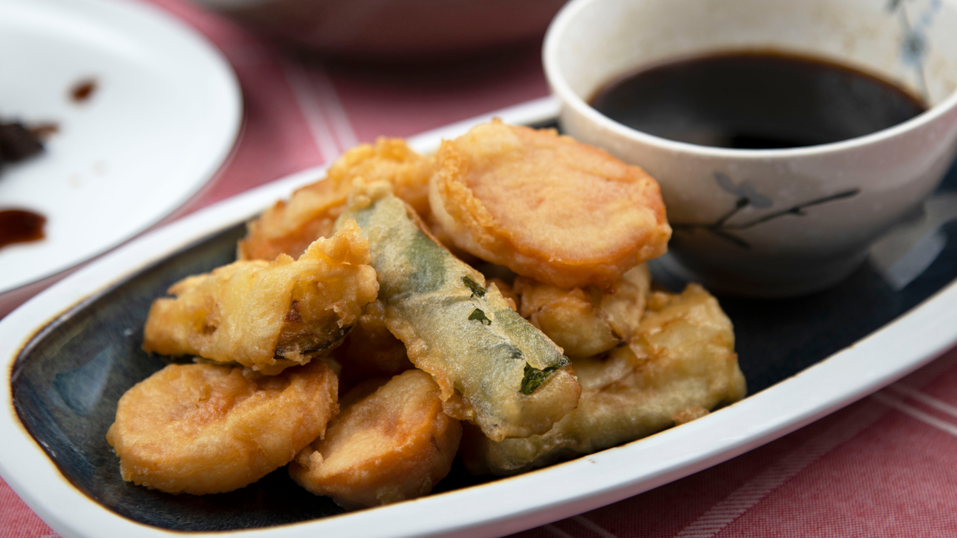 Sweet potato and zucchini tempura