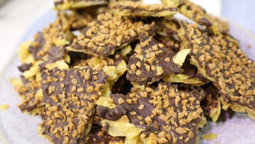 Sweet and salty kettle chip toffee bark