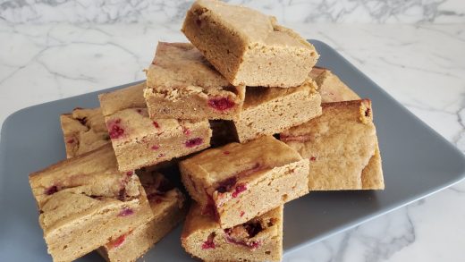 Brown butter and raspberry blondies