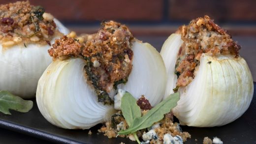 Grilled stuffed onions