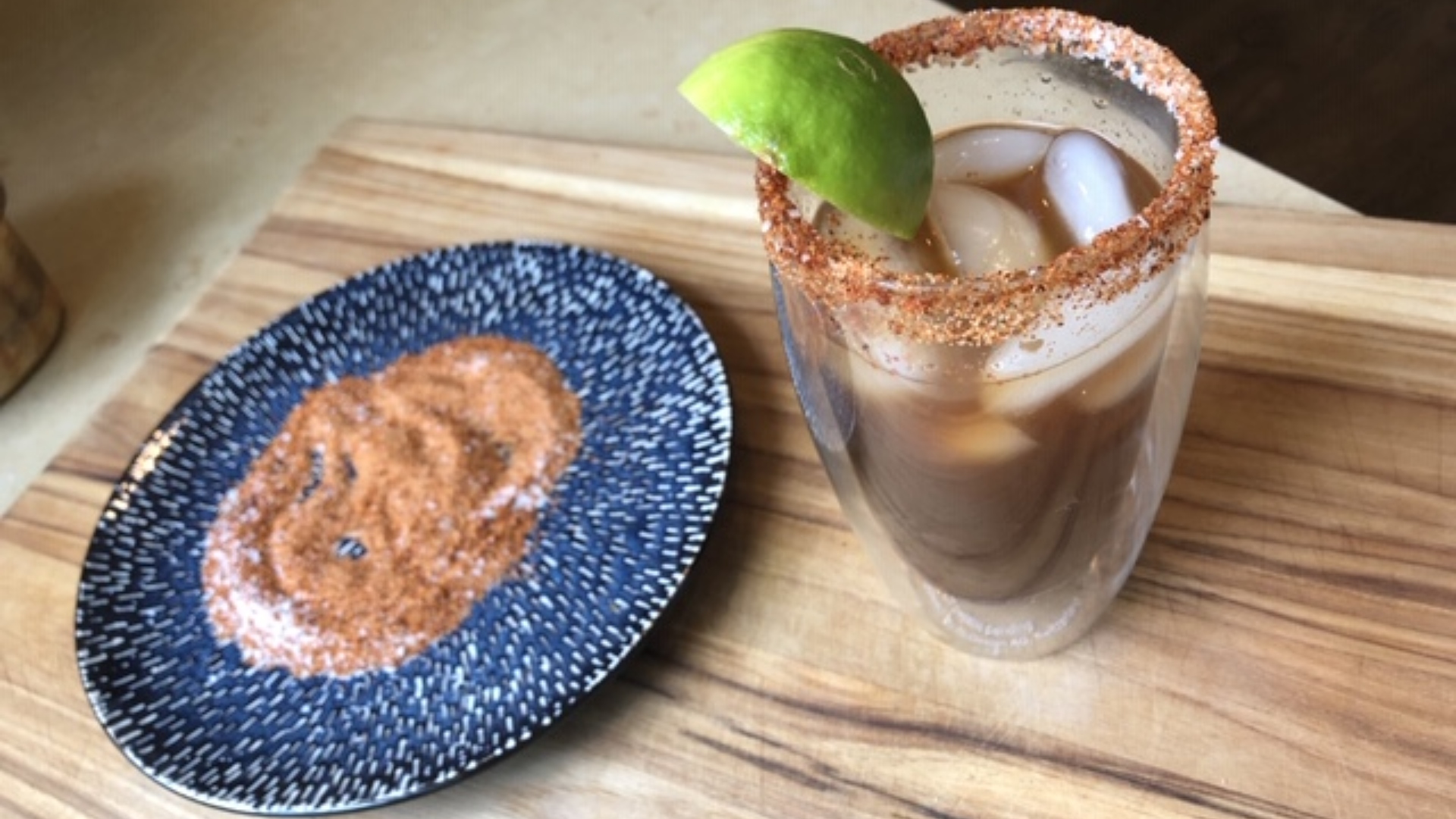 Dressed up Mexican beer (Michelada)