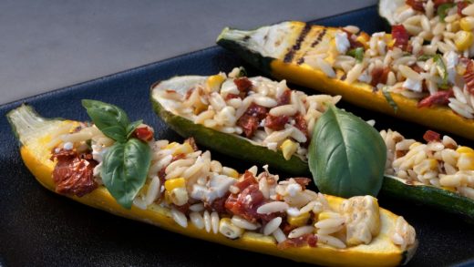 Grilled zucchini boats