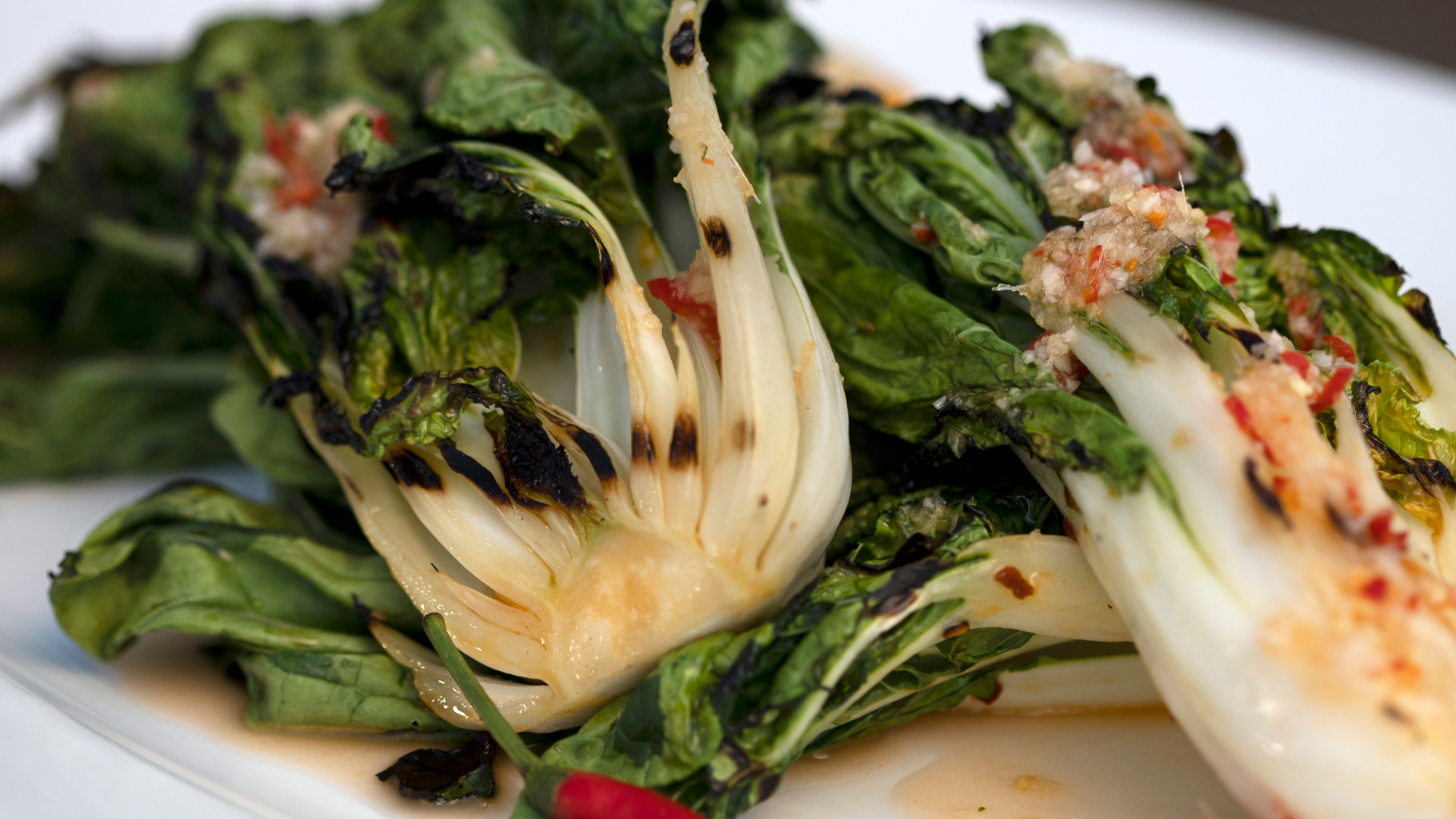 Bok choy with ginger chili sauce