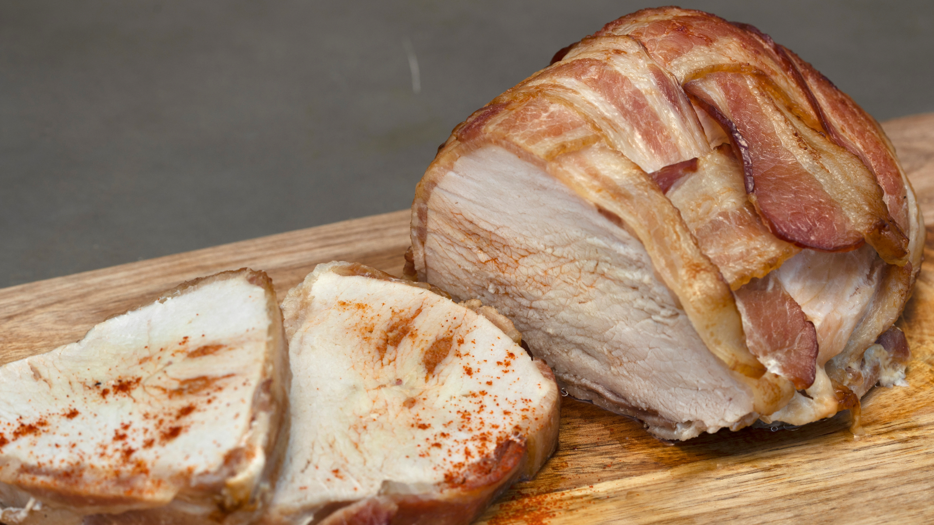 Bacon-weave turkey breast