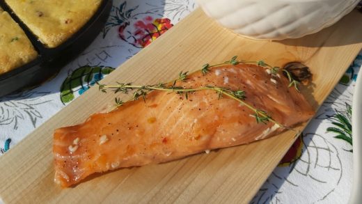 Glazed honey-thyme salmon with pineapple salsa