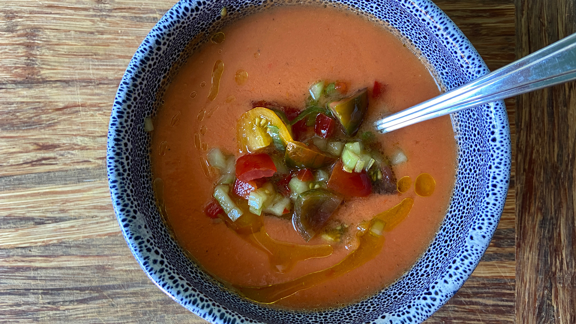 Ripe tomato gazpacho