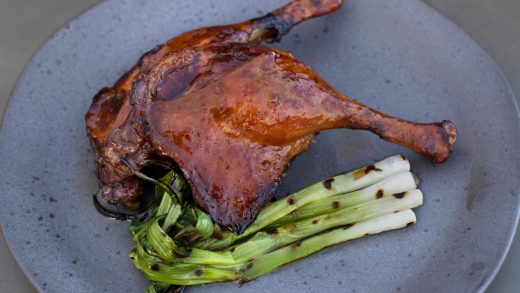 Cured duck legs with scallions