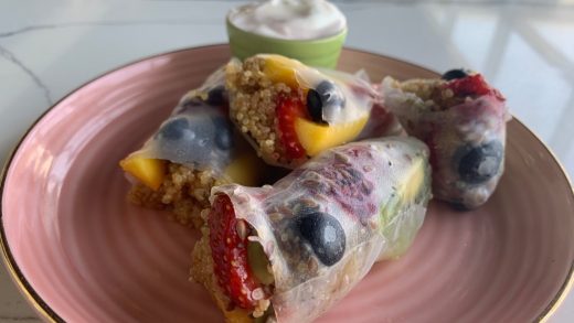 Fruit and quinoa summer rolls