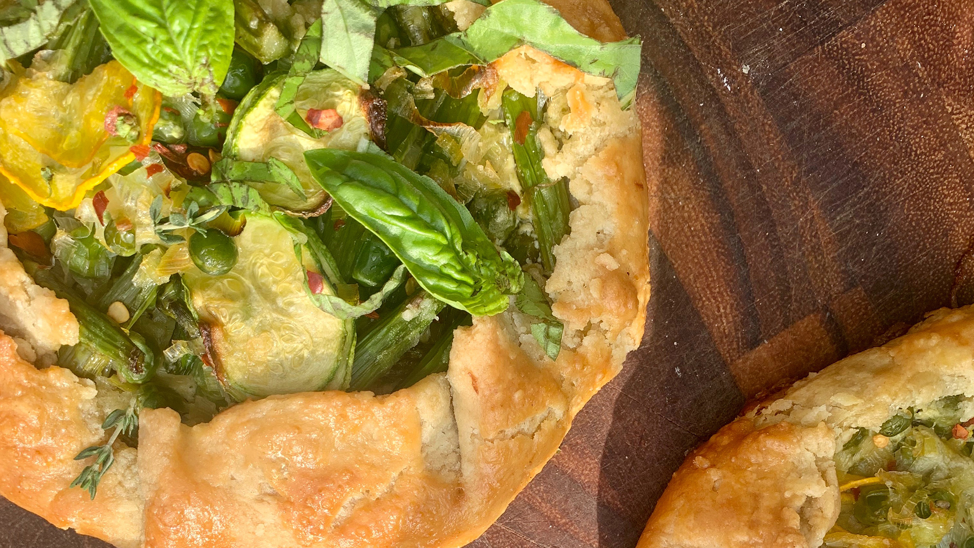 Summer vegetable and herb galette