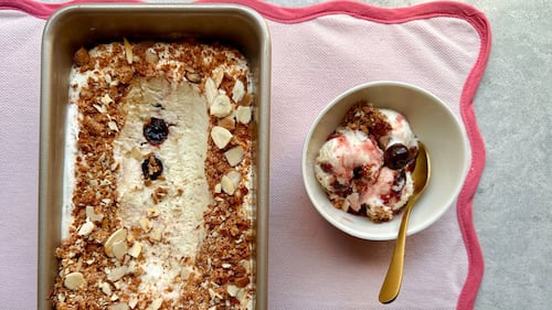 No-Churn Cherry Almond Ice Cream