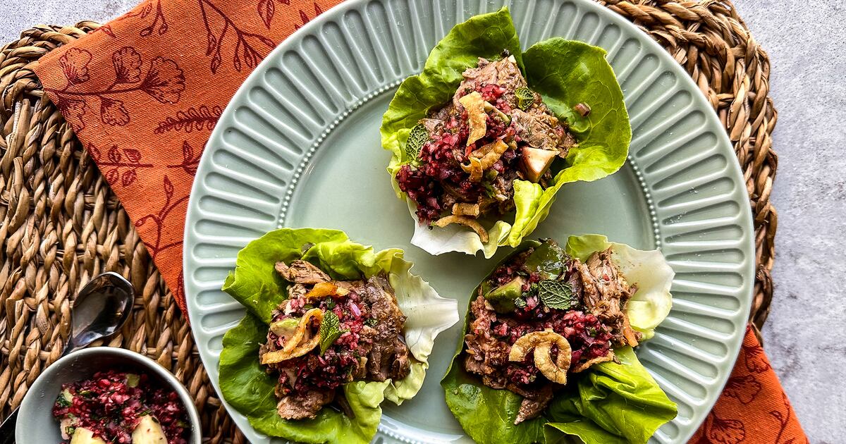 Chef Devan Rajkumar's Herb and Garlic Roasted Lamb Tacos with Cranberry ...