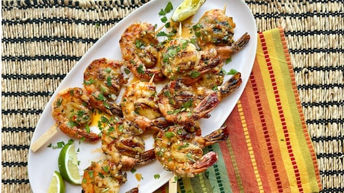 Red Thai Curry Prawn & Scallop Skewers