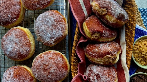 Chocolate Peanut Butter Crunch Doughnuts