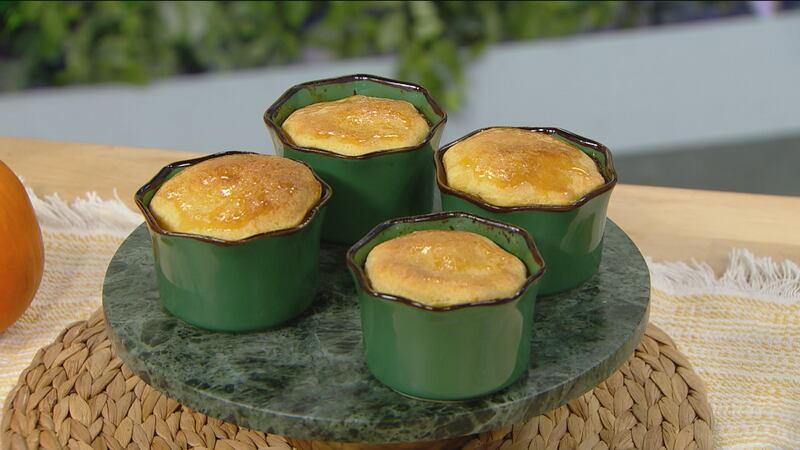 Four dishes with Jerk Turkey Cornbread Pot Pie.