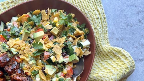 Chopped Vegetable Salad with Tortillas